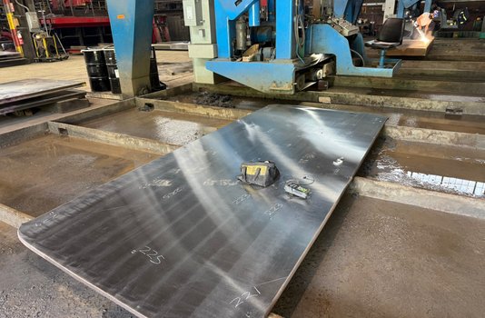 Thickness inspection on ground titanium plate